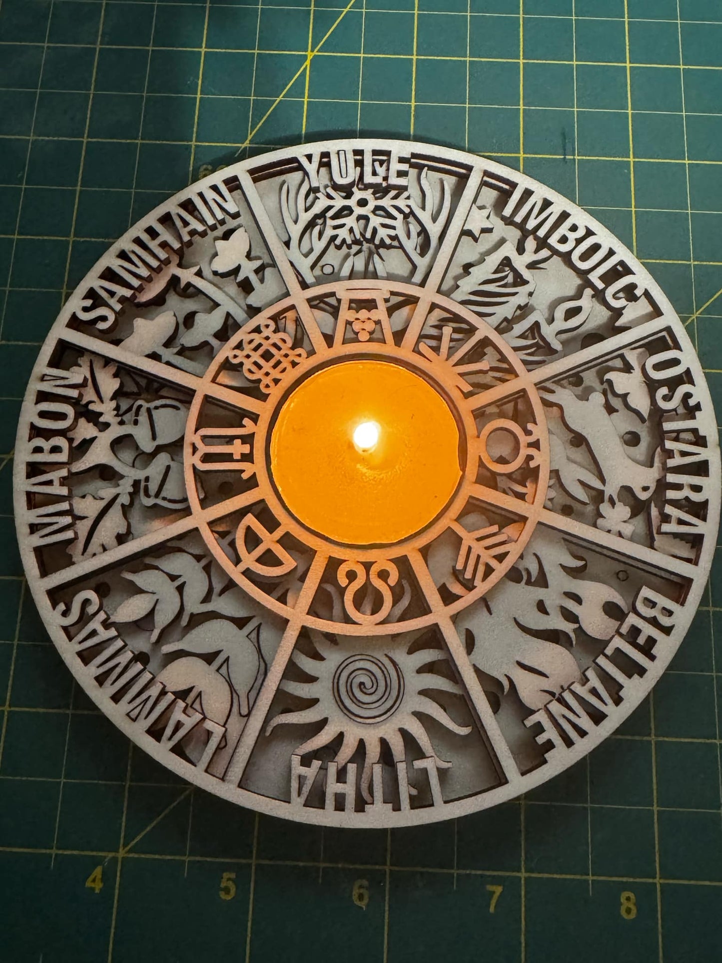 Celtic Wheel of The Year - Laser Cut and Engraved