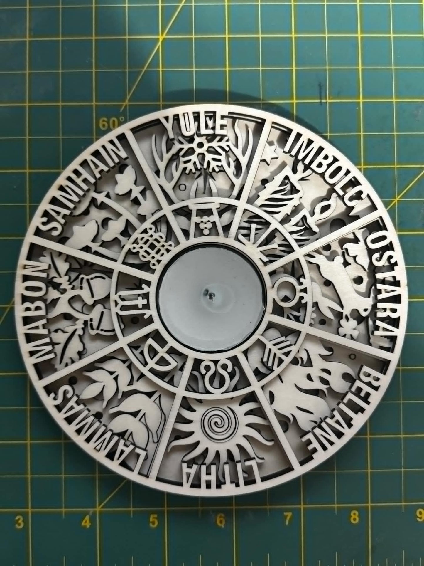 Celtic Wheel of The Year - Laser Cut and Engraved